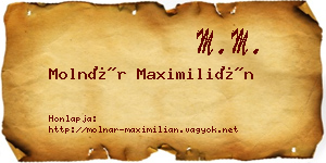 Molnár Maximilián névjegykártya
