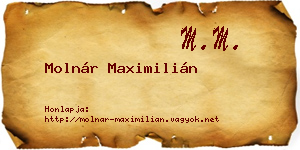 Molnár Maximilián névjegykártya